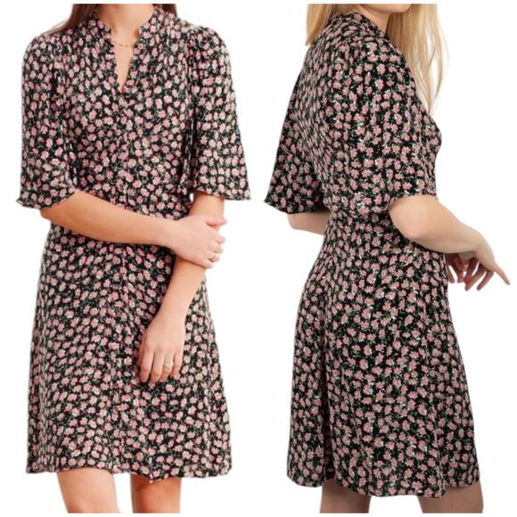 ByTiMo NWT Floral Fit & Flare Minidress Aster Rushed Size XL Flutter Sleeve - Picture 2 of 12